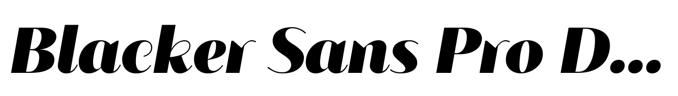 Blacker Sans Pro Display Black Italic